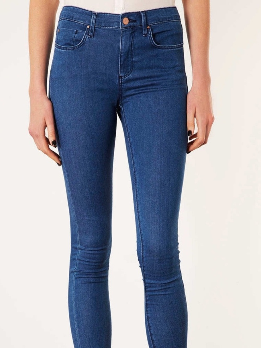 Topshop Mid-Rise Skinny Jeans in Indigo Blue Leigh size 25 petite